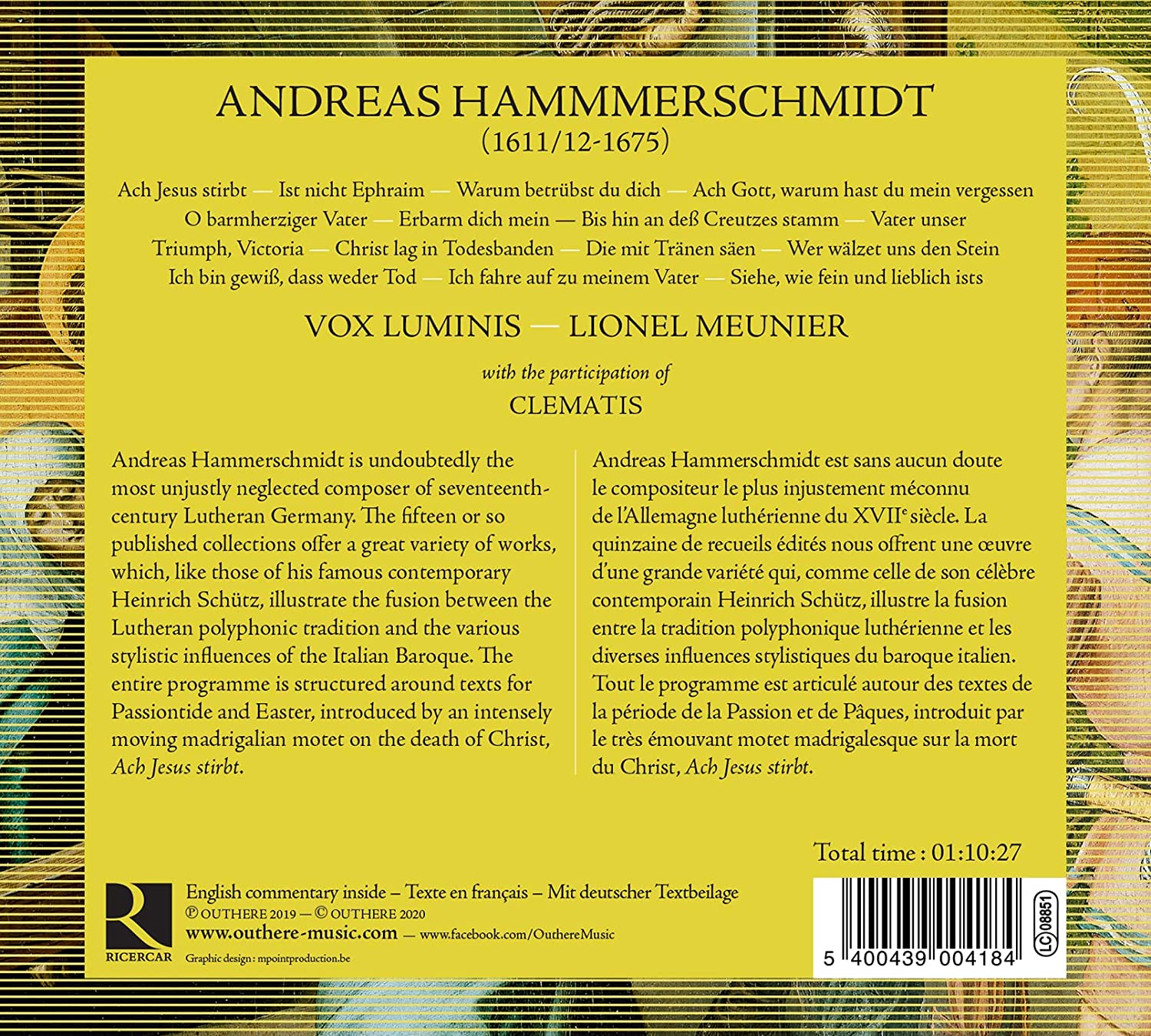 Vox Luminis 함머슈미트: 종교 작품집 (Andreas Hammerschmidt: Ach Jesus Stirbt) 