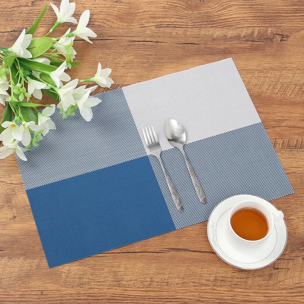 모노테이블 양면 식탁매트 사각 플레이팅(블루)