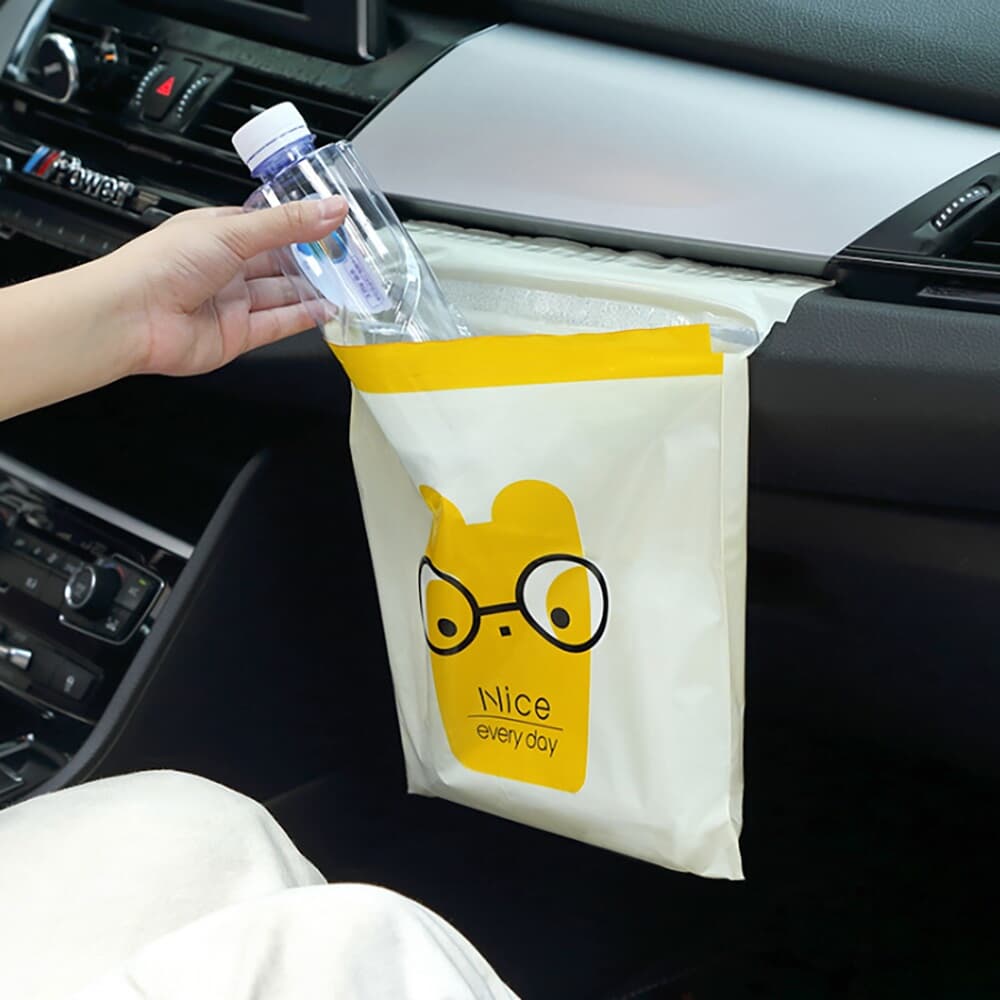 차량용 접착식 쓰레기봉투 15p세트/자동차비닐봉투