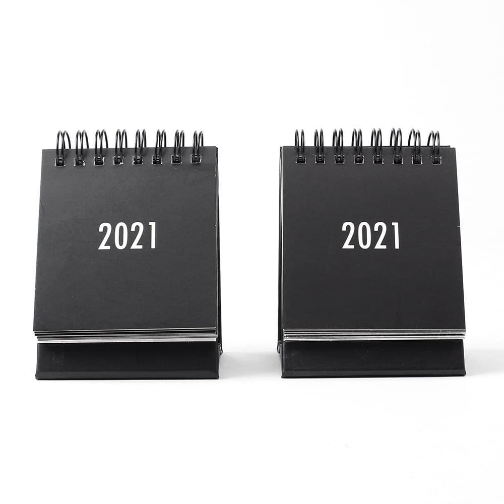 2021년 미니 탁상 캘린더 2p(블랙) 스티커 소형달력