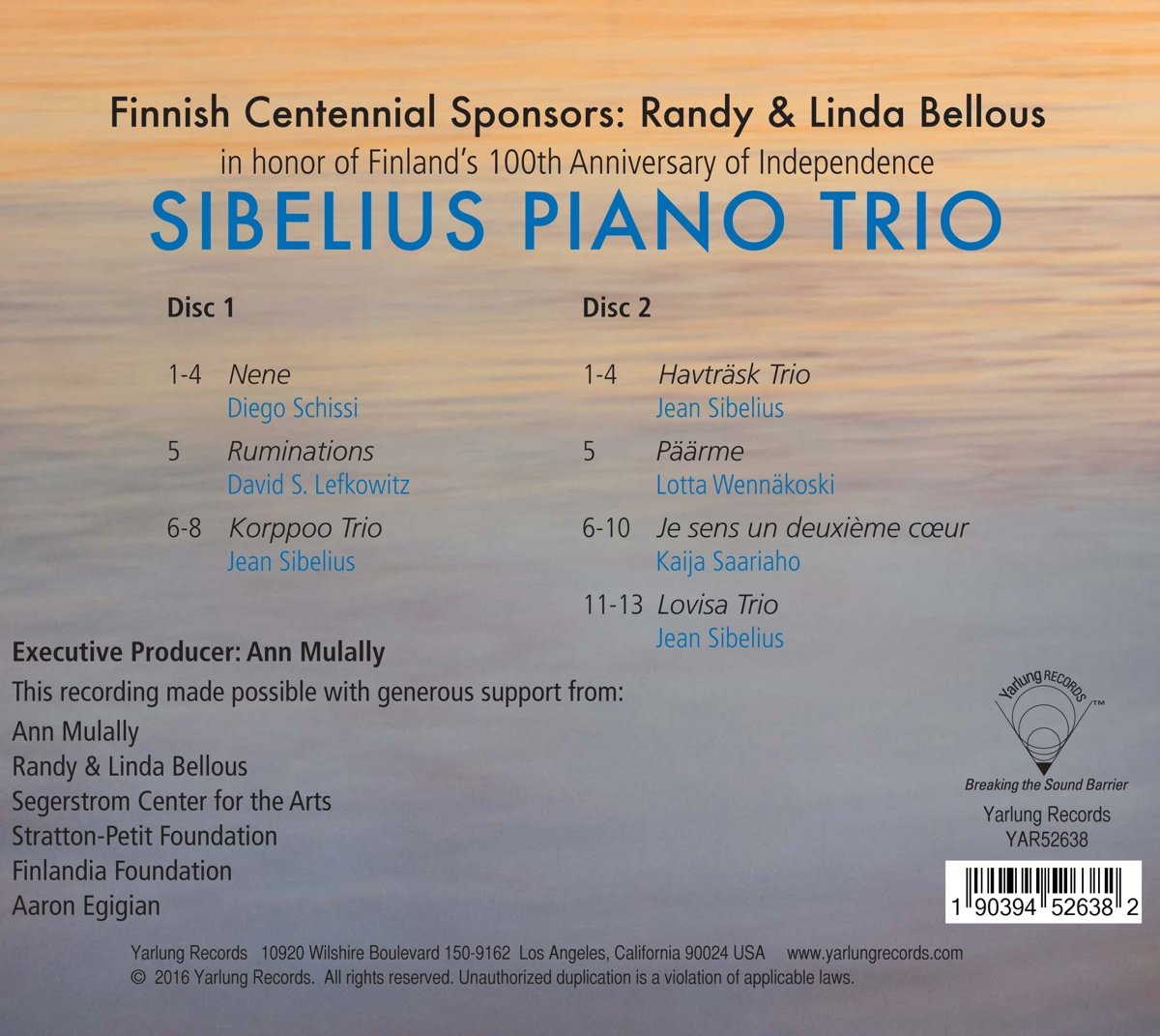 Sibelius Piano Trio 시벨리우스: 세 개의 피아노 삼중주곡 (Sibelius: Piano Trios in D Major, A minor, C Major) 