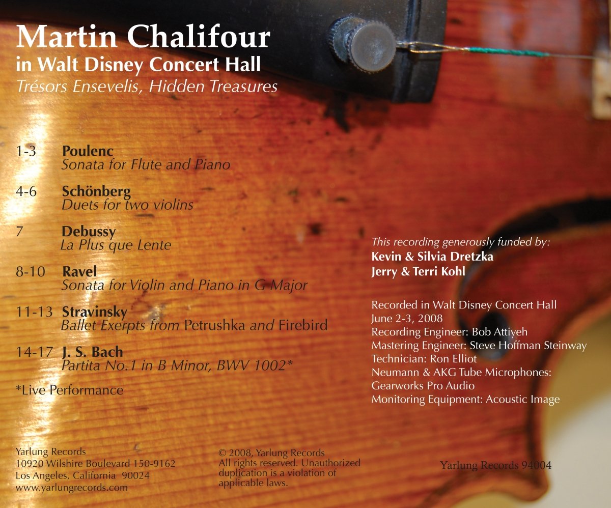 마틴 찰리퍼가 연주하는 바이올린 모음곡 - 숨겨진 보석 (Martin Chalifour Plays Violin: Tresors Ensevelis - Hidden Treasures) 