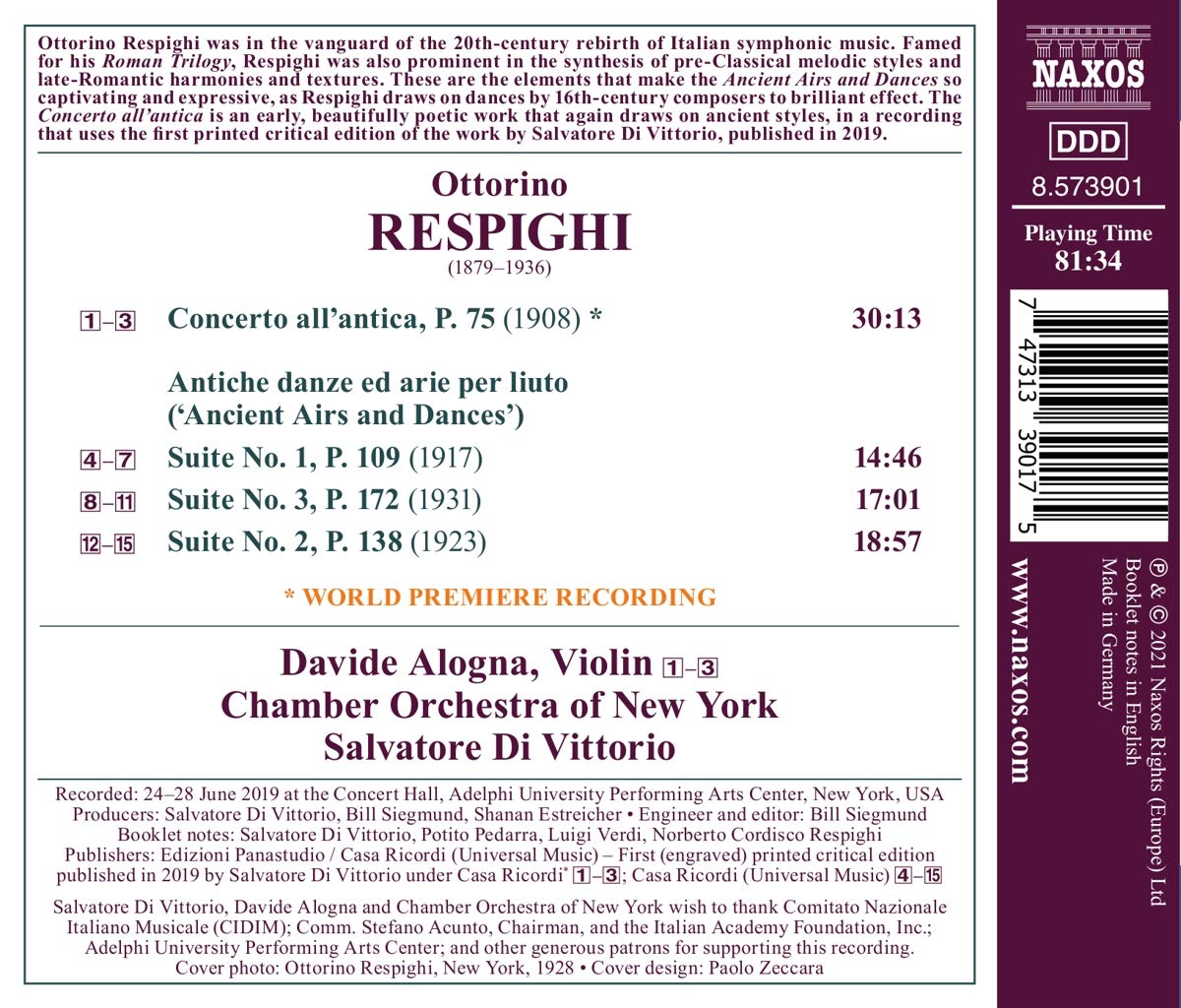 Salvatore Di Vittorio 레스피기: 옛 풍의 협주곡 (Respighi: Concerto All'antica)  