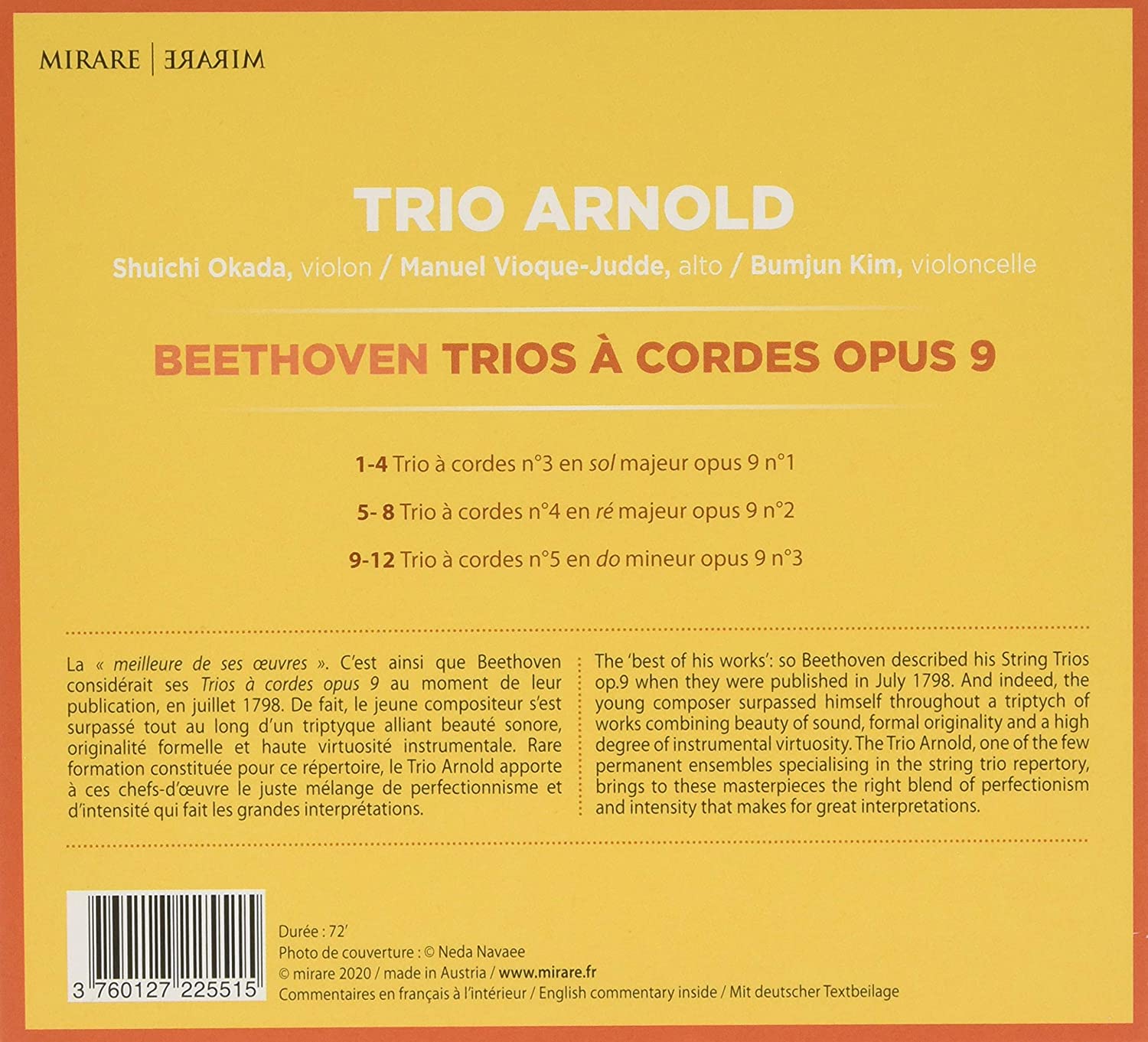 Trio Arnold 베토벤: 현악 3중주 (Beethoven: String Trios Op.9, Nos.1-3) 