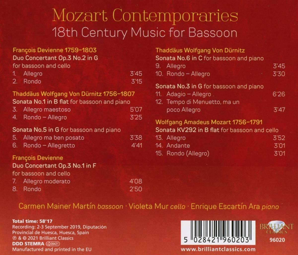 Carmen Mainer Martin 18세기의 바순 음악 (Mozart Contemporaries: 18th Century Music For Bassoon) 