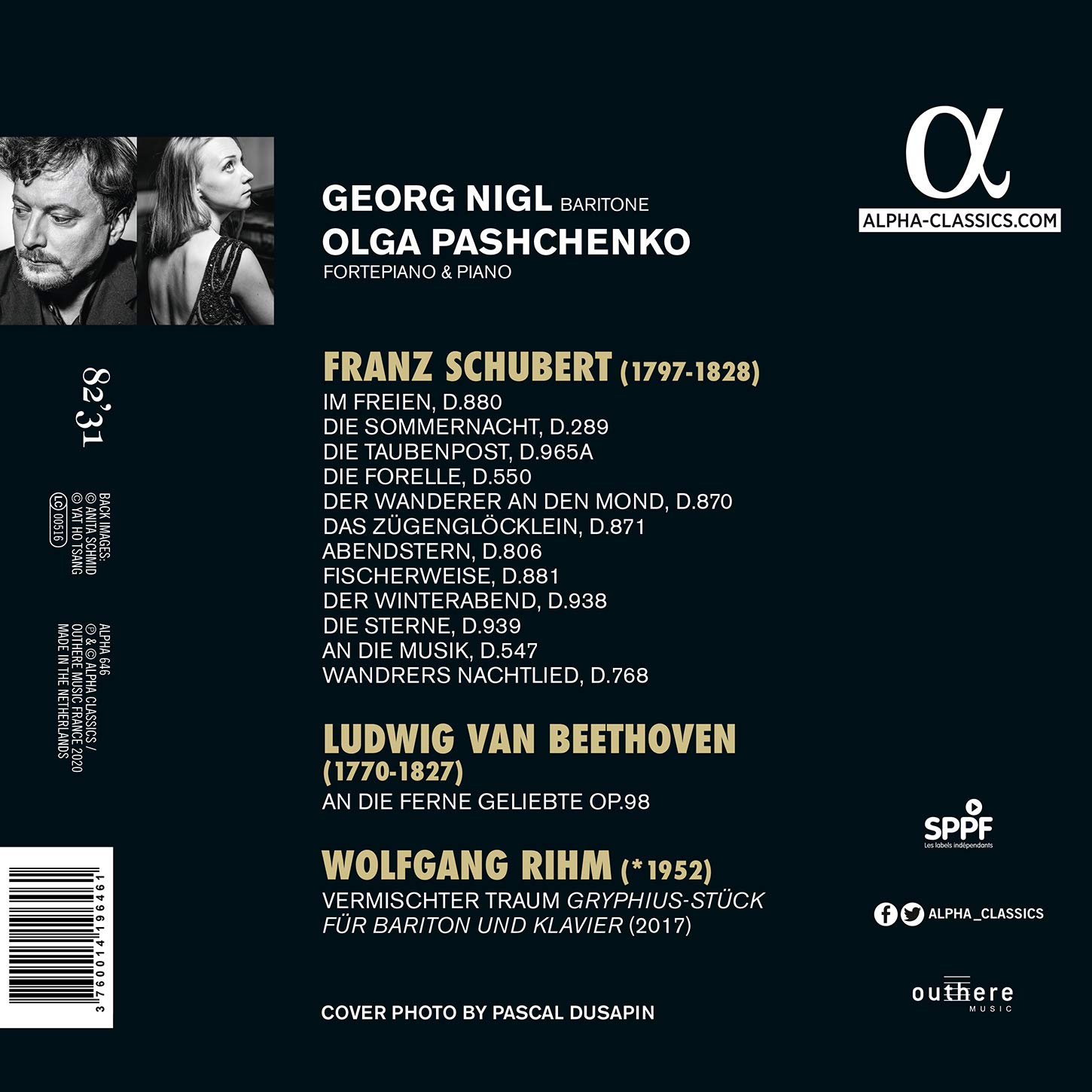 Georg Nigl 베토벤 / 슈베르트 / 림: 가곡집 (Beethoven / Schubert / Rhim: Songs) 