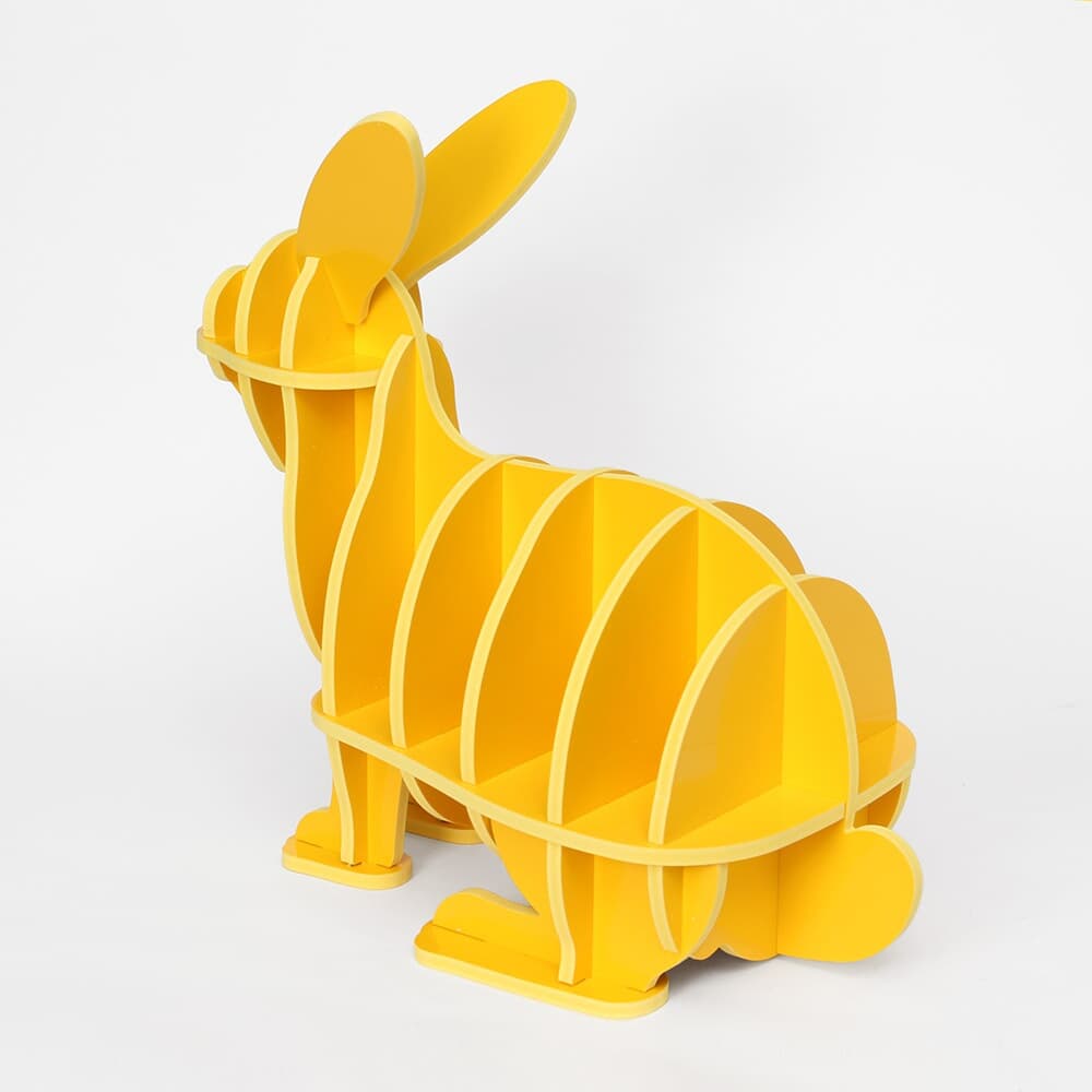DIY 토끼 동물모형 선반 책장(53x48cm) (옐로우)