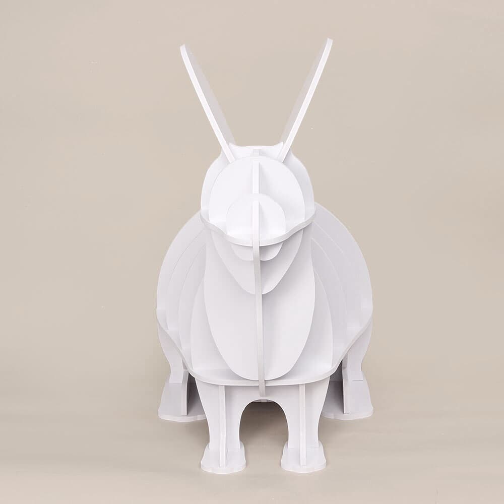DIY 토끼 동물모형 선반 책장(75x65cm) (화이트)