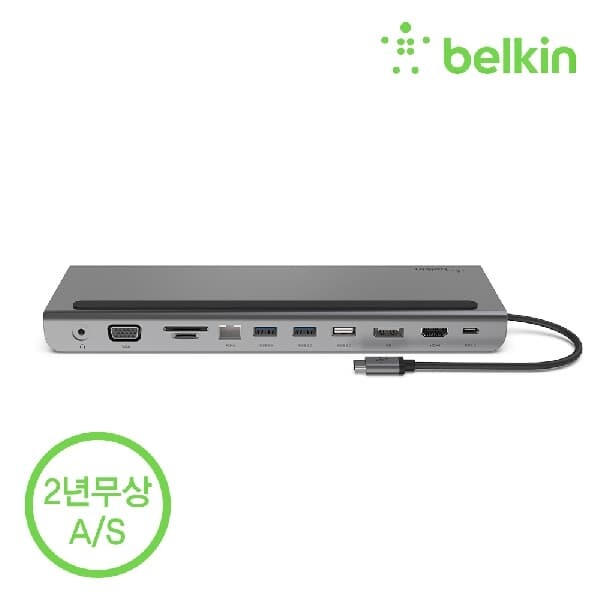 벨킨 USB-C타입 11in1 멀티 포트 허브 독 100W 충전 INC004bt