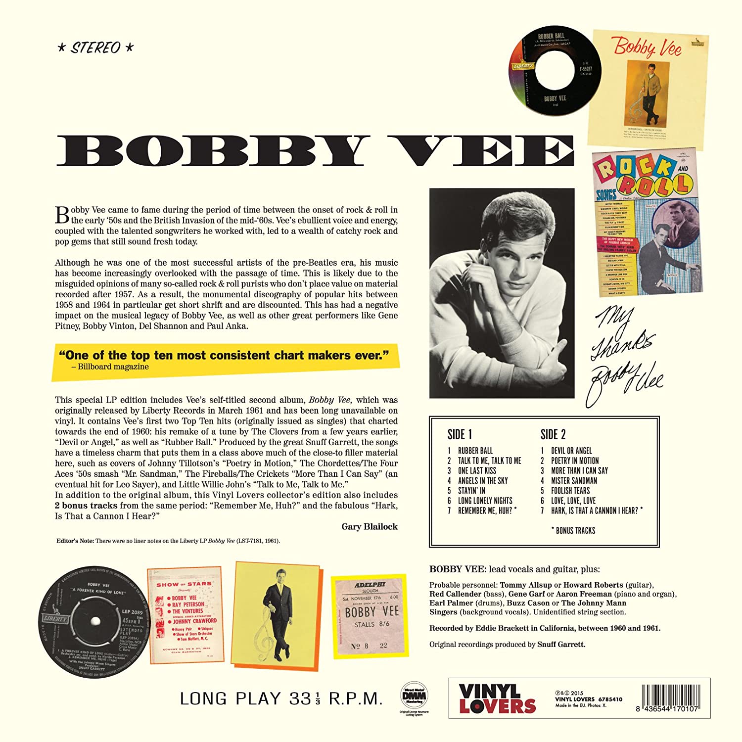Bobby Vee (보비 비) - Bobby Vee [LP] 