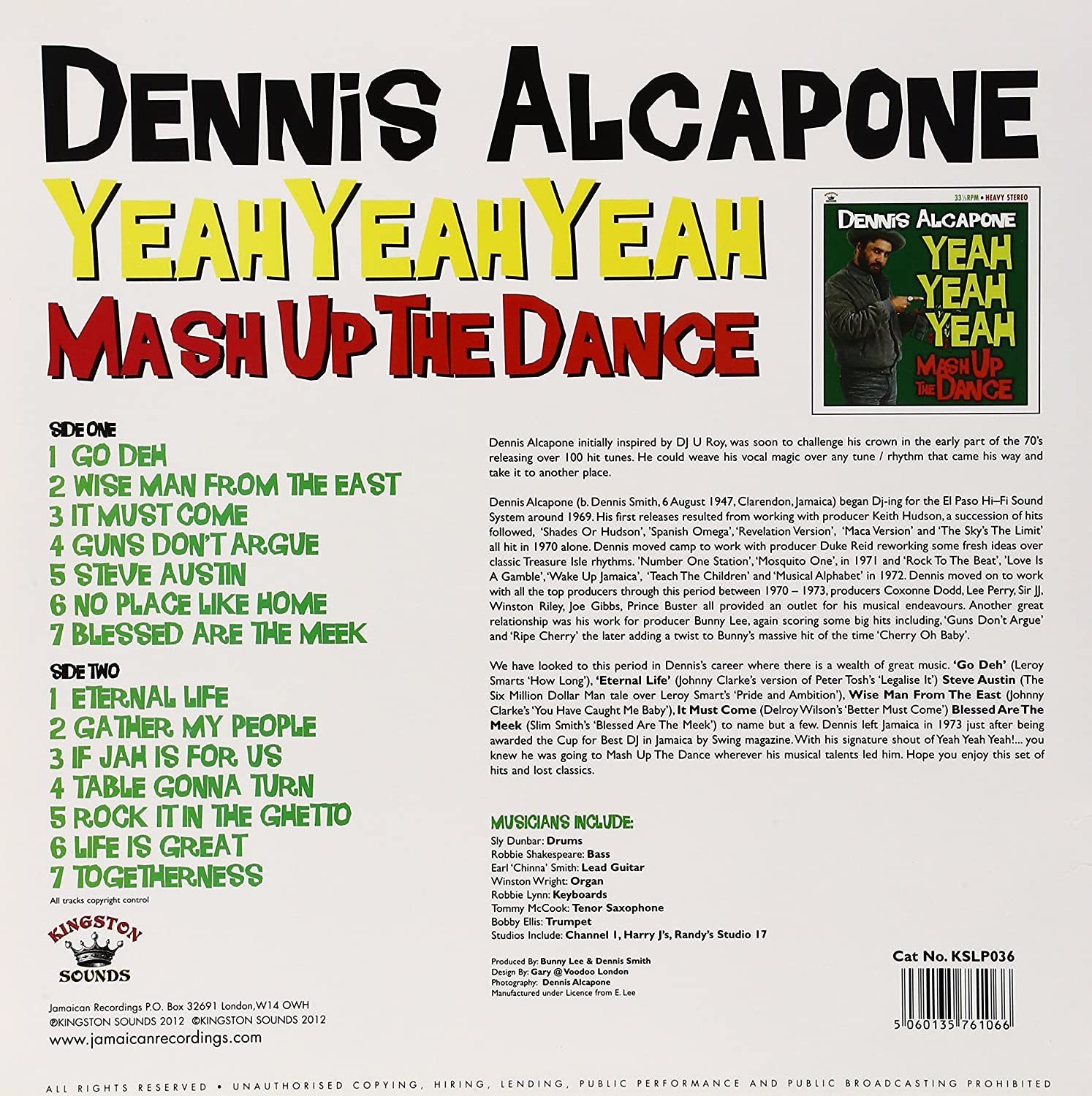 Dennis Alcapone (데니스 알카폰) - Yeah Yeah Yeah: Mash Up The Dance [LP] 