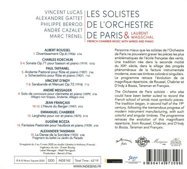 Les Solistes de l'Orchestre de Paris 20세기 프랑스 목관 실내악곡집 (20th Century - French Chamber Music With Winds and Piano) 