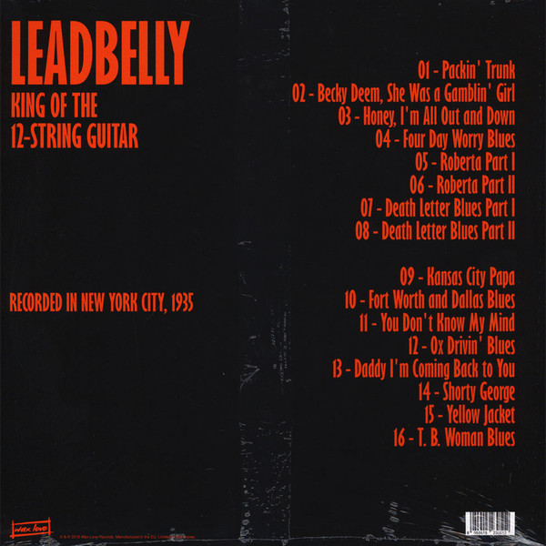 Leadbelly (레드벨리) - King Of The 12-string Guitar [LP] 