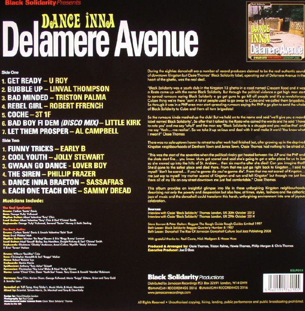 블랙 솔리데리티 레이블 레게 음악 모음집 (Black Solidarity Presents Dance Inna Delamere Avenue) [LP] 