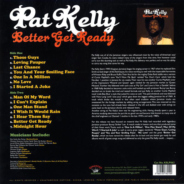 Pat Kelly (팻 켈리) - Better Get Ready [LP] 