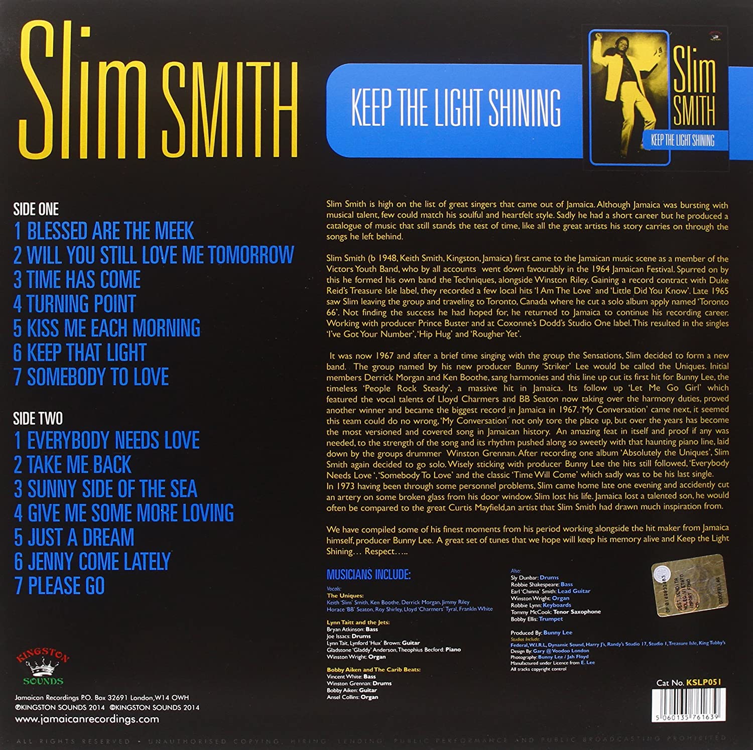 Slim Smith (슬림 스미스) - Keep The Light Shining [LP] 