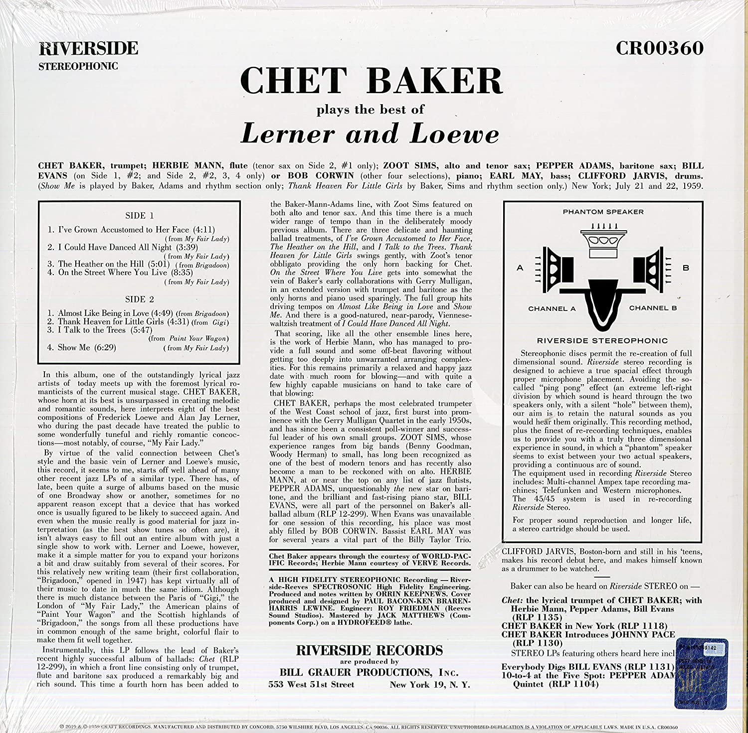 Chet Baker (쳇 베이커) - Chet Baker Plays The Best Of Lerner And Loewe [LP] 