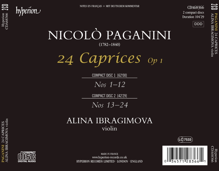 Alina Ibragimova 파가니니: 24개의 카프리스 - 알리나 이브라기모바 (Paganini: 24 Caprices) 