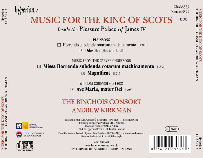 Binchois Consort 스코틀랜드 왕을 위한 음악 (Music For the King of Scots) 