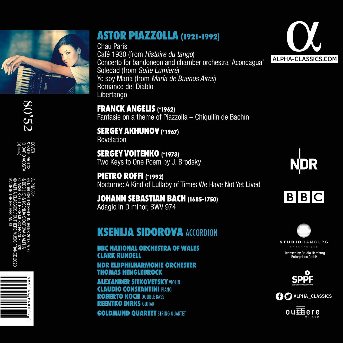 Ksenija Sidorova 피아졸라: 반도네온 협주곡 - 크세니야 시도로바 (Piazzolla Reflections) 