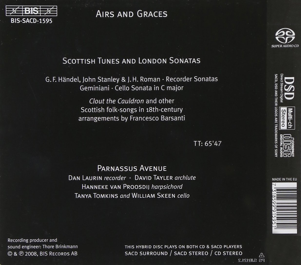 Parnassus Avenue 스코틀랜드 가곡과 런던 소나타 (Airs and Graces - Scottish Tunes and London Sonatas) 