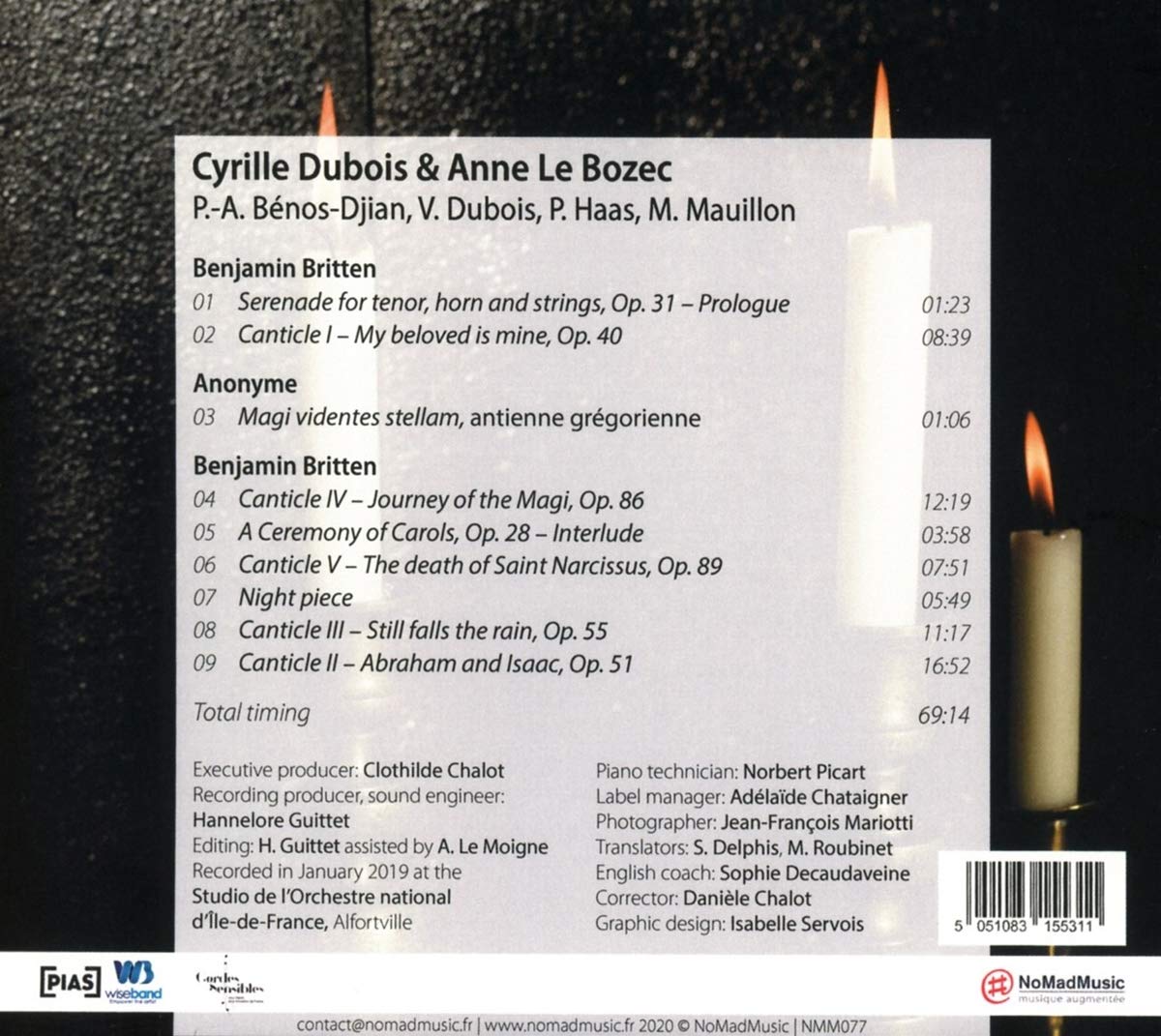 Cyrille Dubois 브리튼: 칸티클집 (Britten: Canticles Opp.40, 51, 55, 86, 89) 