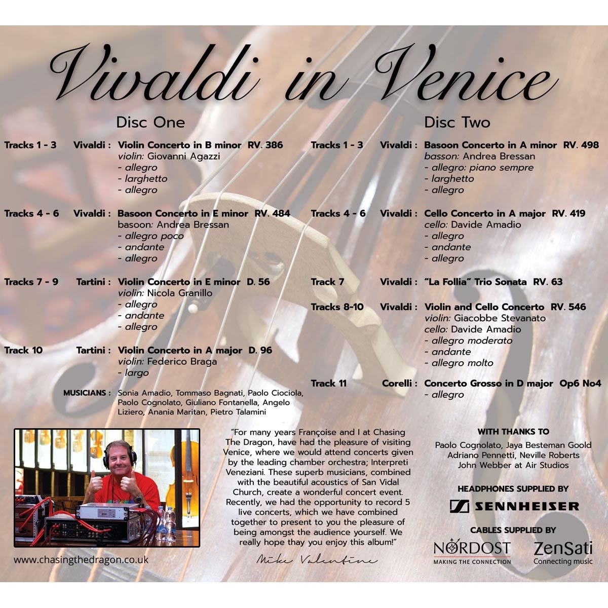 Interpreti Veneziani 비발디: 바이올린 협주곡, 첼로 협주곡 (Vivaldi: Violin Concerto RV386, Cello Concerto RV419) 