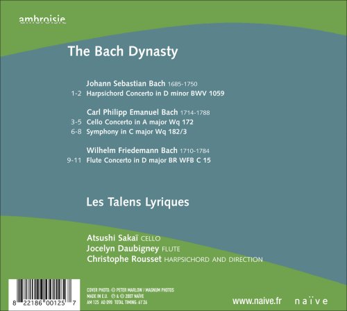 Les Talens Lyriques 바흐 명가 (J.S.Bach / C.P.E.Bach / W.F.Bach: Concertos) 