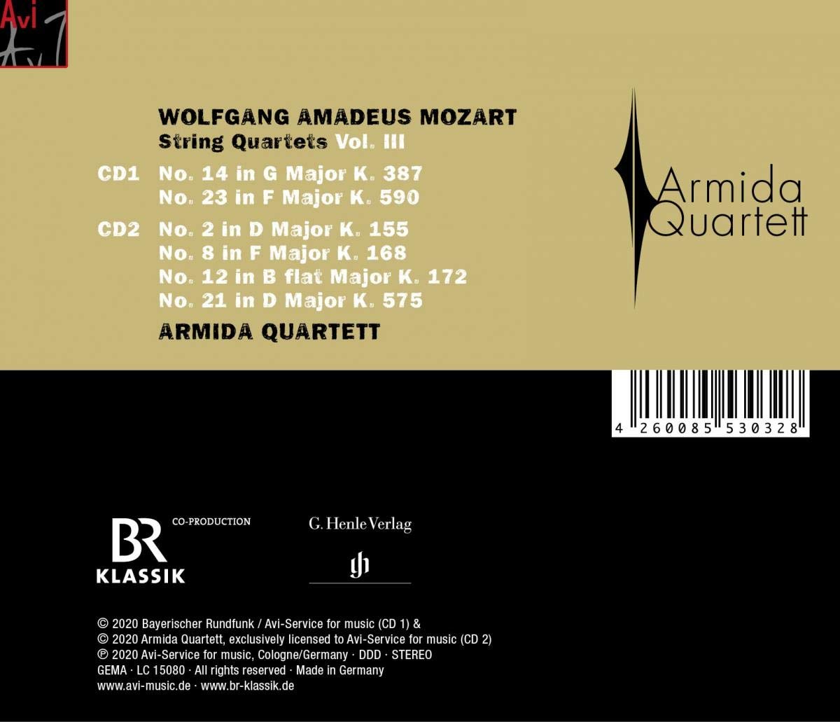 Armida Quartett 모차르트: 현악사중주 2, 8, 12, 14, 21, 23번 (Mozart: String Quartets K155, K.168, K.172, K.387, K.575, K.590) 