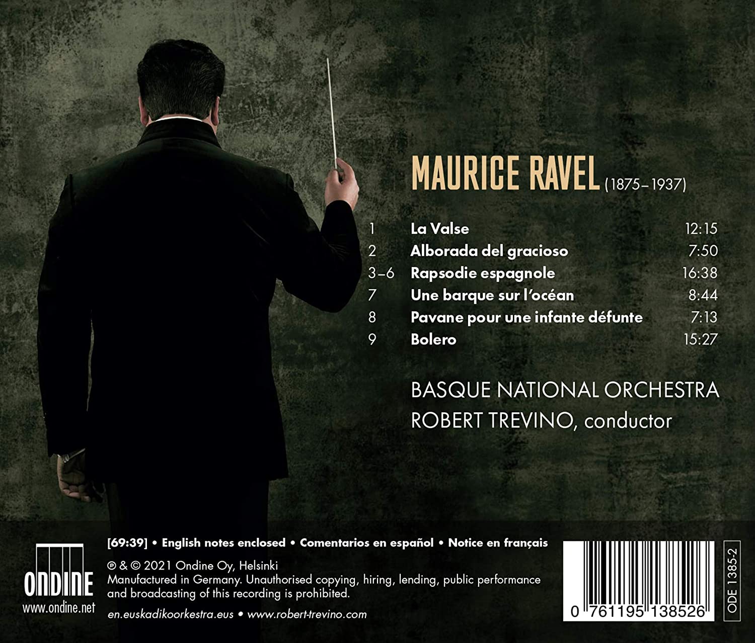 Robert Trevino 라벨: 볼레로, 라 발스, 스페인 광시곡, 어릿광대의 아침 인사, 죽은 왕녀를 위한 파반느 외 (Ravel: Bolero, La Valse, Rapsodie espagnole, Alborada del gracioso, Pavane) 
