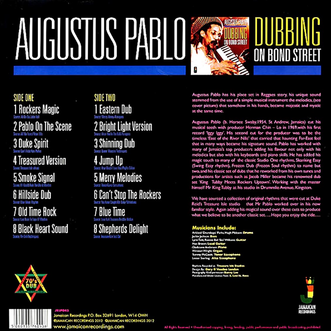 Augustus Pablo (아우구스투스 파블로) - Dubbing On Bond Street [LP] 