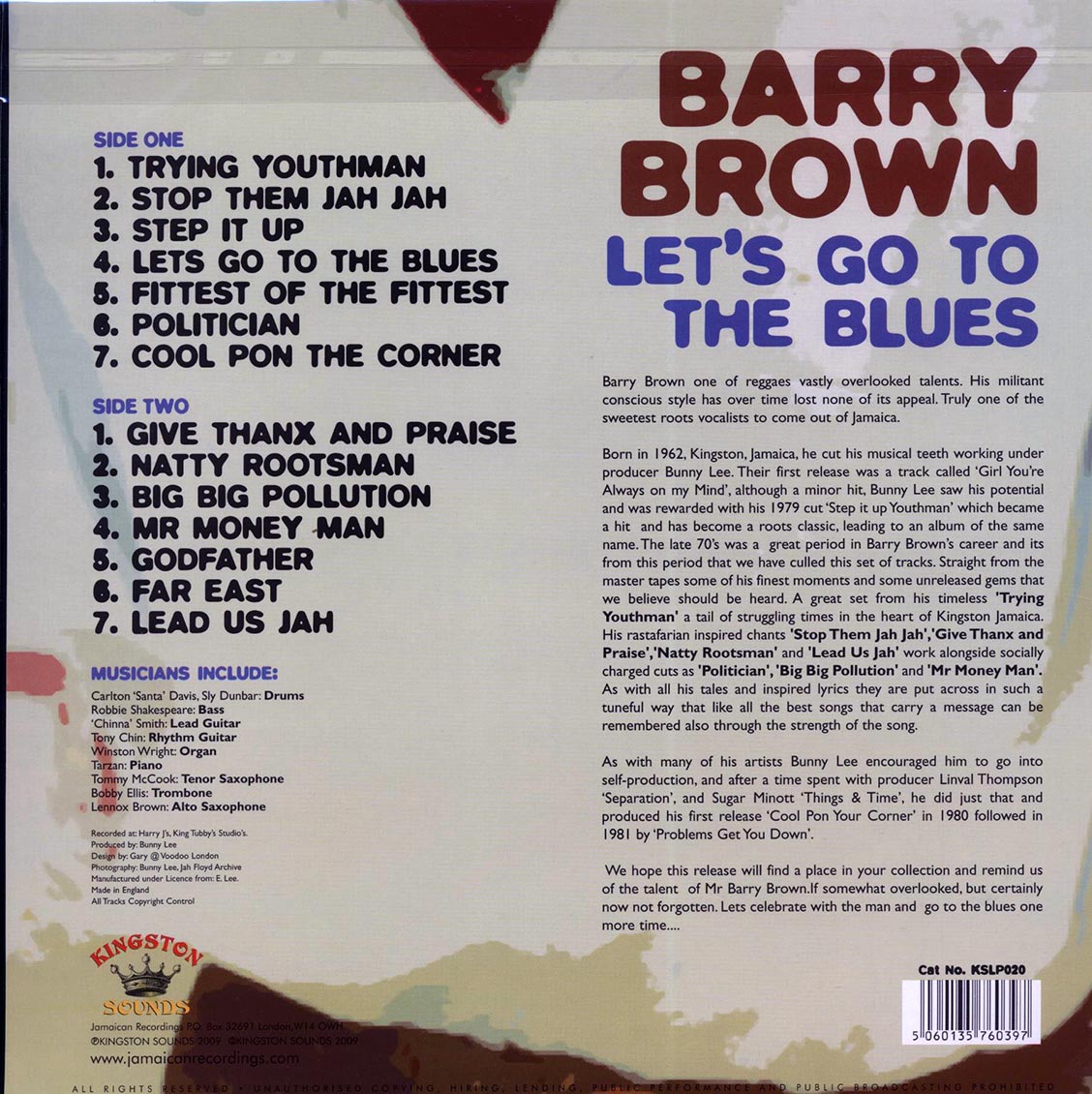 Barry Brown (배리 브라운) - Let's Go To The Blues [LP] 