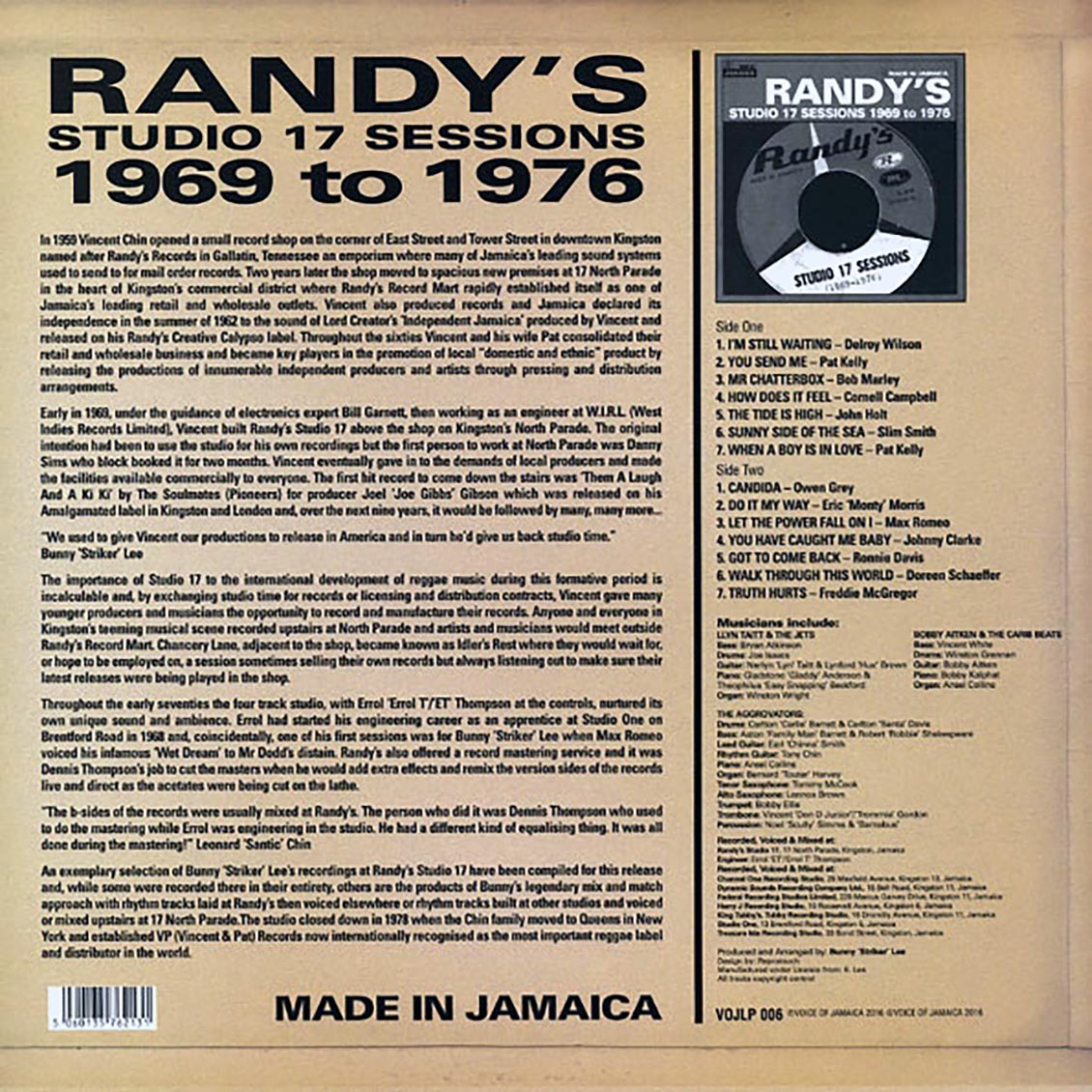 1969-1976 랜디스 스튜디오 17 세션 모음 (Randy's Studio 17 Sessions 1969 to 1976) [LP] 