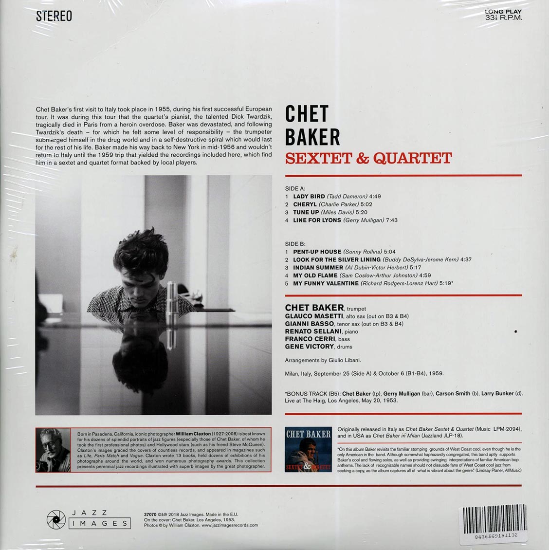 Chet Baker (쳇 베이커) - Sextet & Quartet [LP] 
