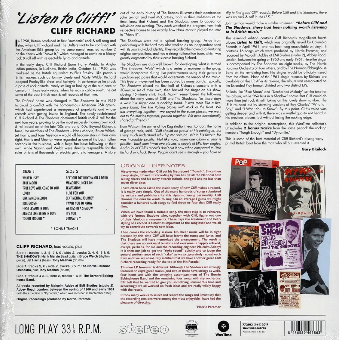 Cliff Richard (클리프 리처드) - Listen To Cliff! [LP] 