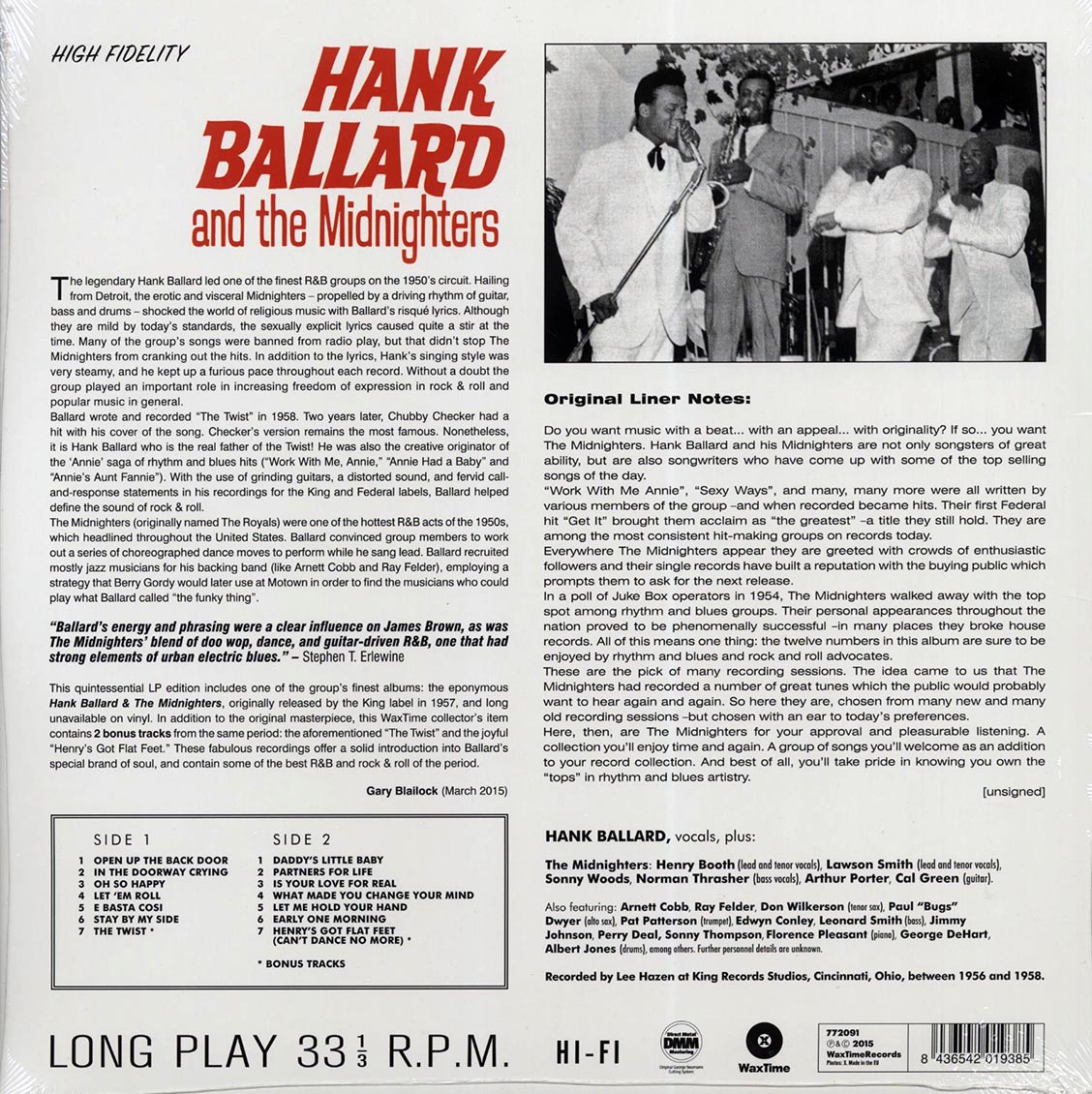 Hank Ballard (행크 발라드) - Hank Ballard And The Midnighters [LP] 