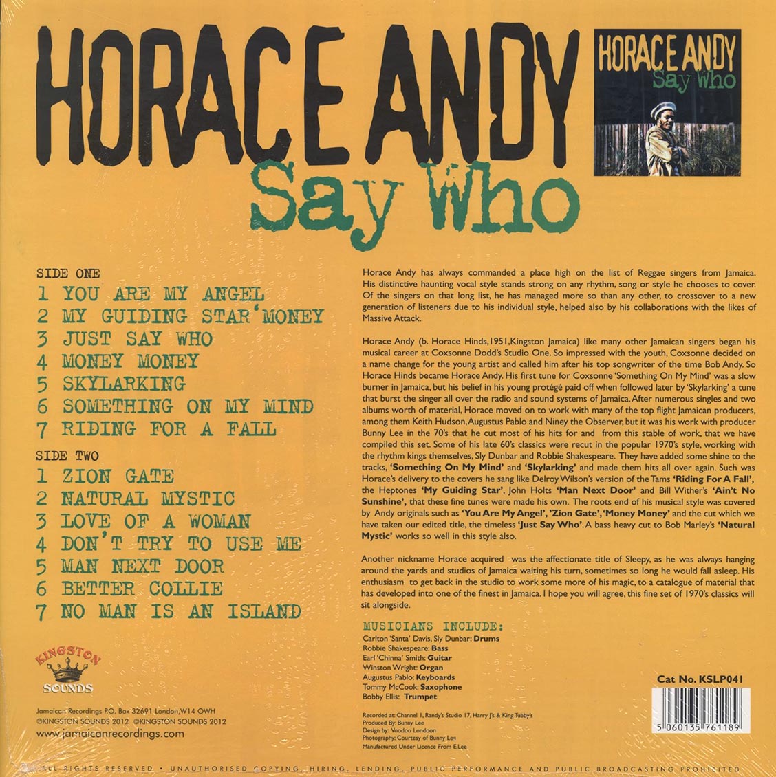 Horace Andy (호레이스 앤디) - Say Who [LP] 