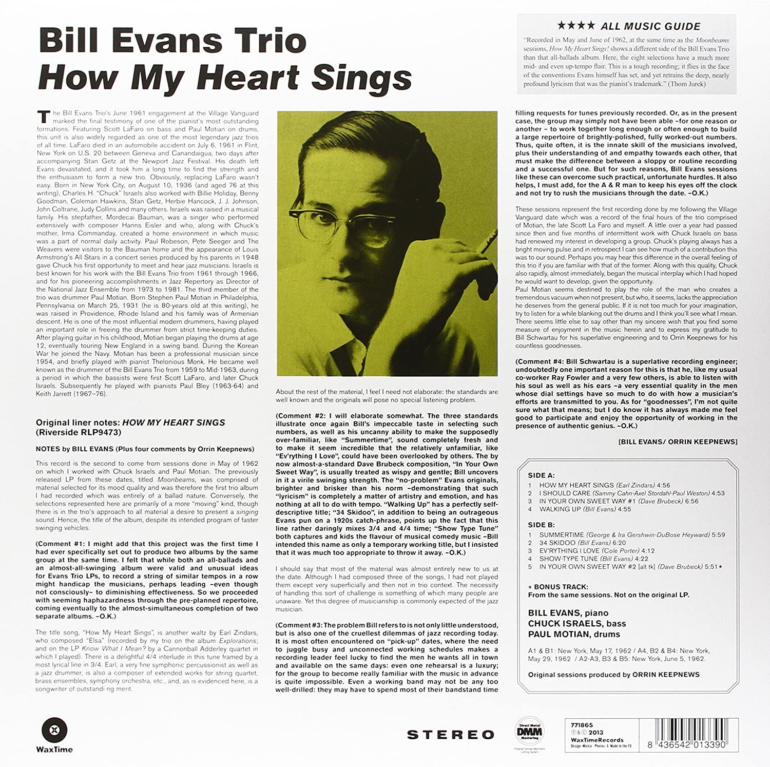 Bill Evans Trio (빌 에반스 트리오) - How My Heart Sings [LP]