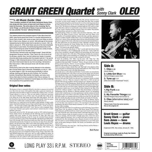 Grant Green Quartet / Sonny Clark (자이언트 그린 쿼텟 / 소니 클라크) - Oleo [LP] 