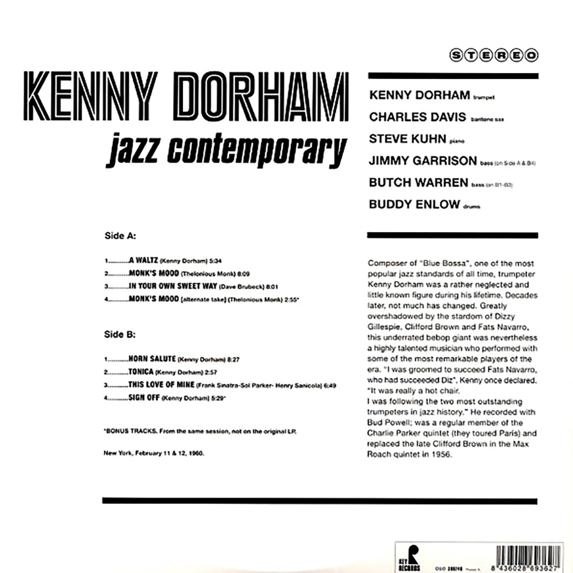 Kenny Dorham (케니 도햄) - Jazz Contemporary [LP] 
