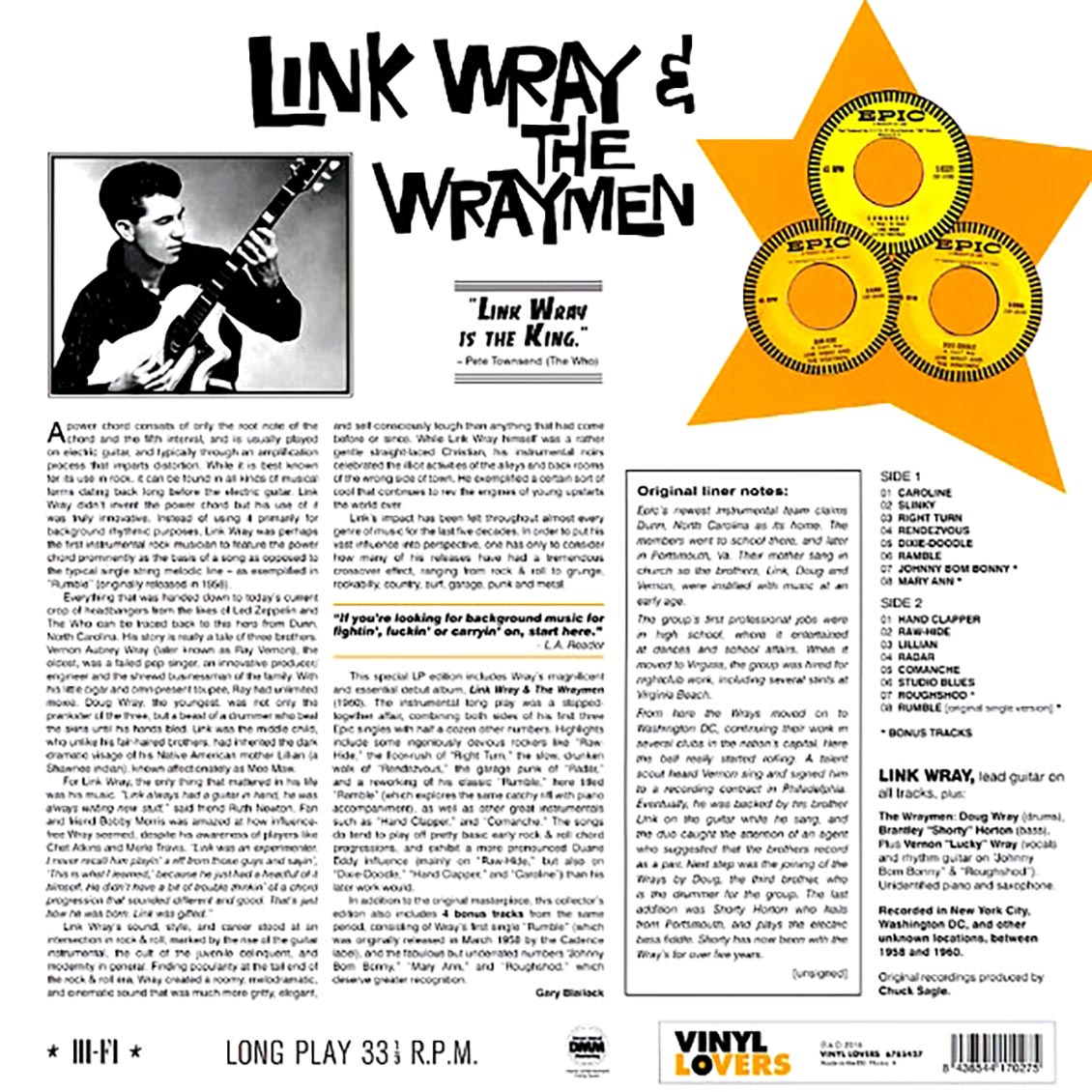 Link Wray & The Wraymen (링크 래이 앤 래이맨) - Link Wray & The Wraymen [LP] 