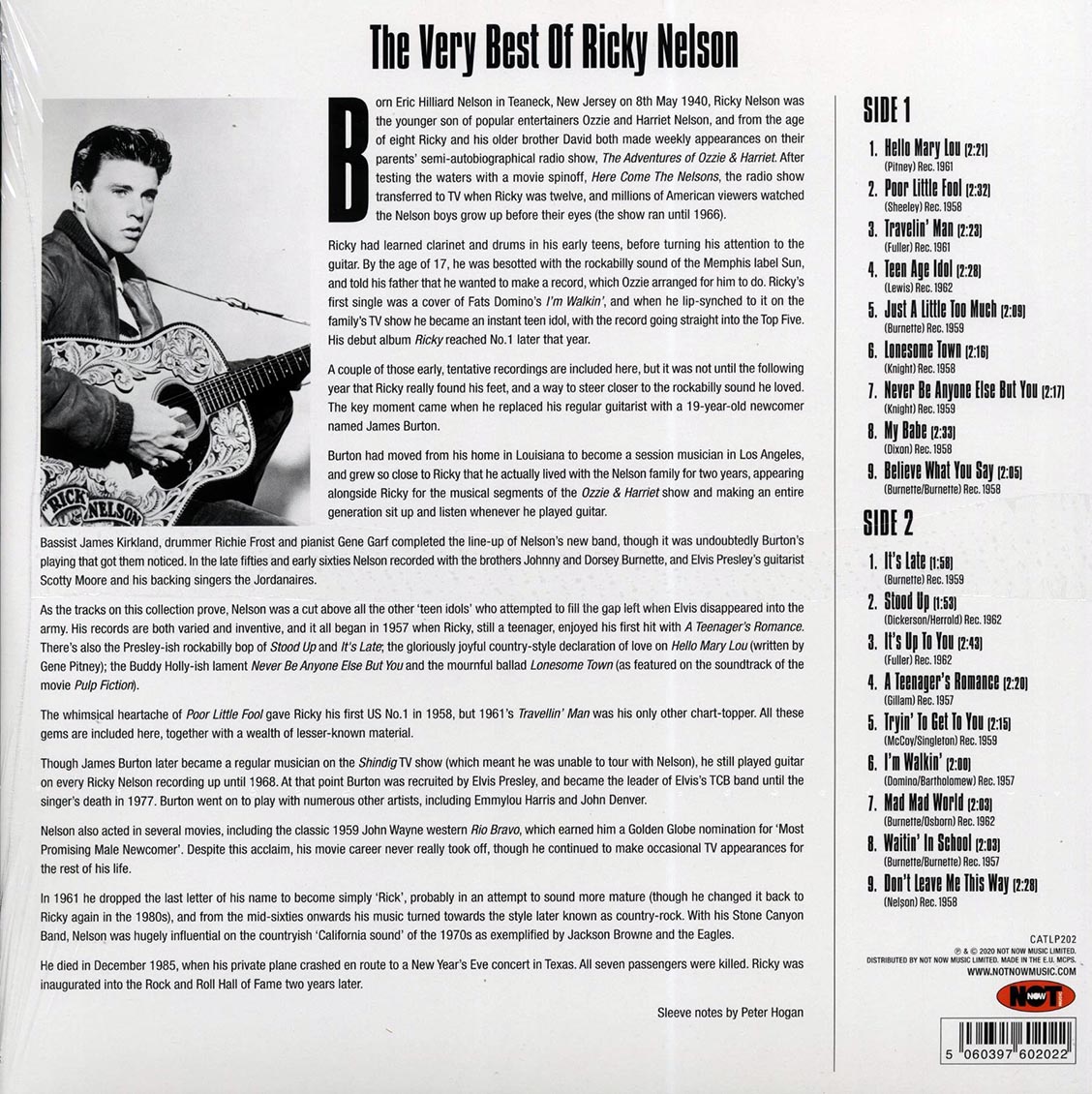 Ricky Nelson (리키 넬슨) - The Very Best Of Ricky Nelson [LP] 