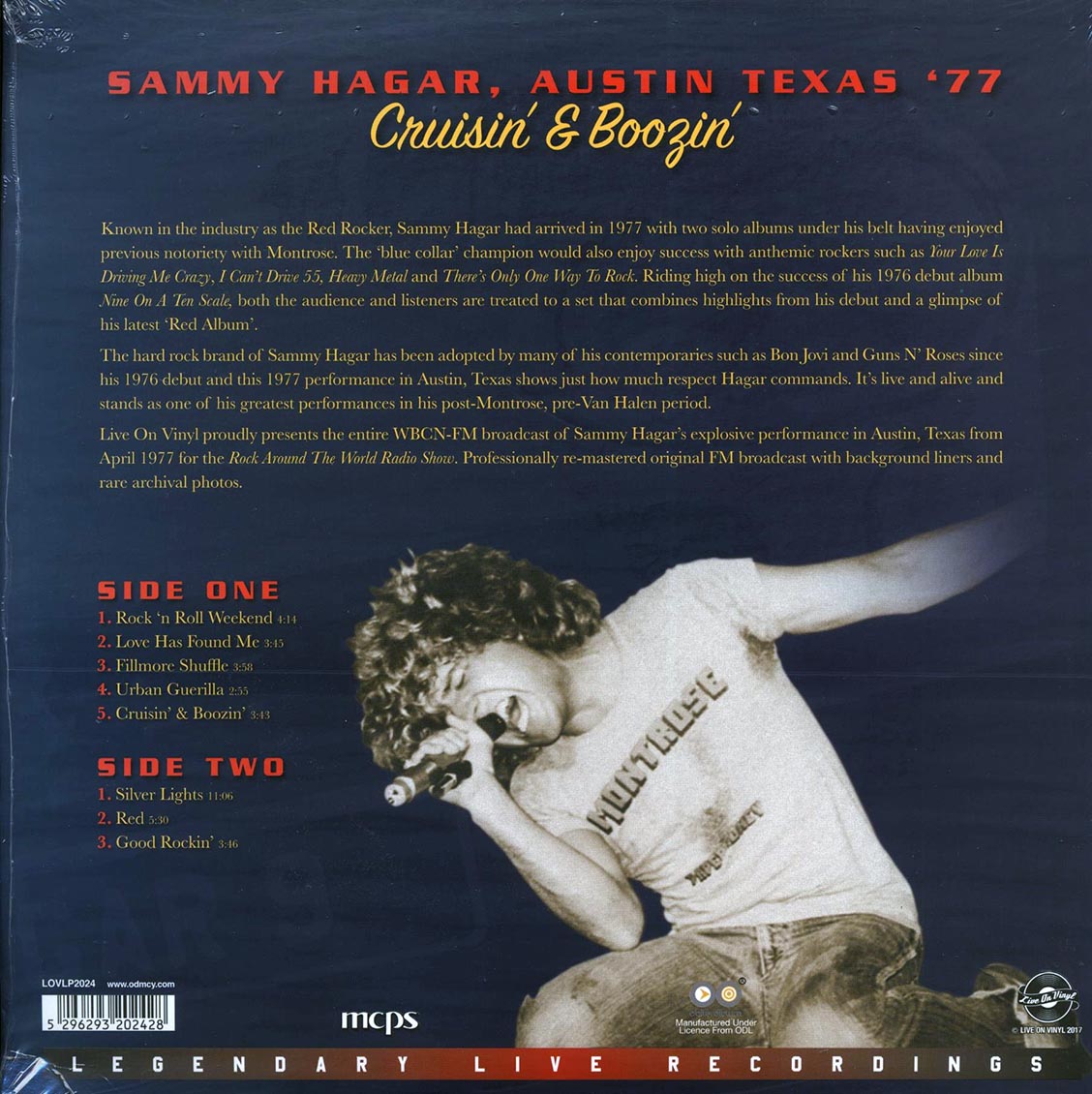 Sammy Hagar (새미 해거) - Austin Texas '77: Cruisin' & Boozin' [LP] 