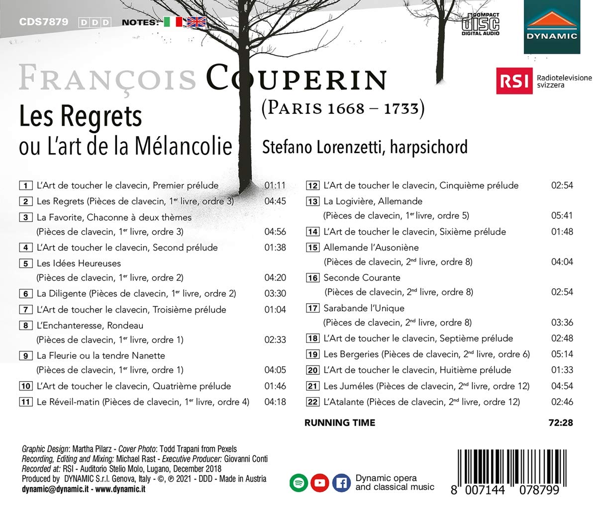 Stefano Lorenzetti 쿠프랭: 후회 혹은 슬픔의 예술 (Couperin: Les Regrets ou L'art de la Melancolie) 