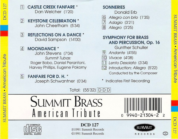 Summit Brass 웰쳐 / 삼손 / 스티븐스 / 스반트너: 미국 작곡가 작품 모음집 (Welcher / Sampson / Stevens / Schwantner: American Tribute) 