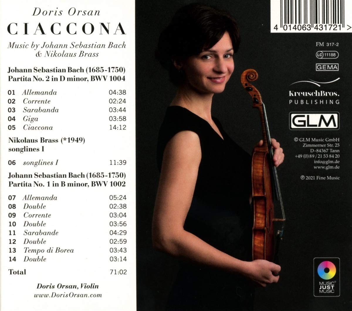 Doris Orsan 바흐: 무반주 파르티타 (J.S.Bach: Partitas for Violin Solo BWV1002, BWV1004) 