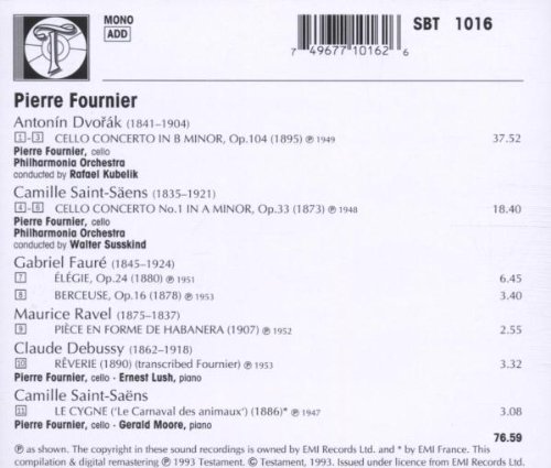Pierre Fournier 드보르작 / 생상스: 첼로 협주곡 (Dvorak: Cello Concerto Op.104 / Saint-Saens: Cello Concerto Op.33) 