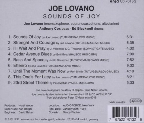 Joe Lovano (조 로바노) - Sounds Of Joy