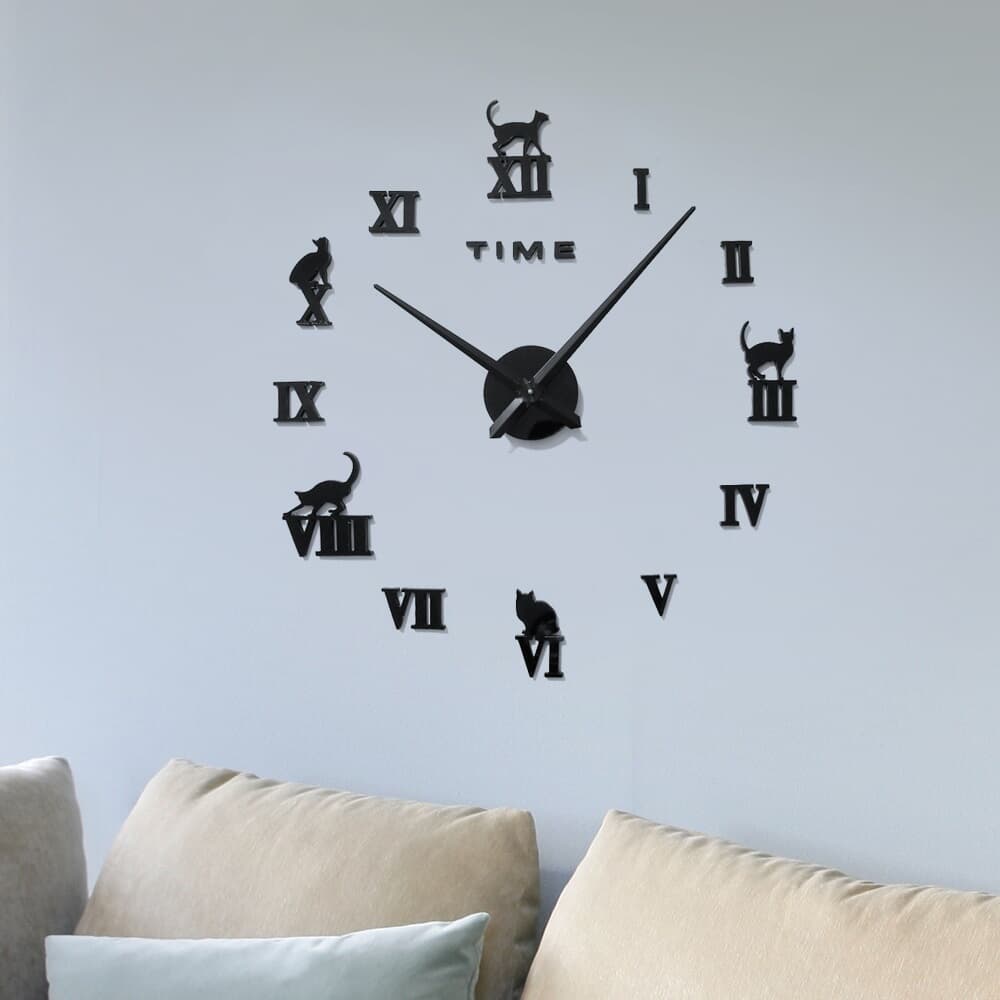 고양이 인테리어 벽시계/무소음 벽걸이시계 DIY벽시계