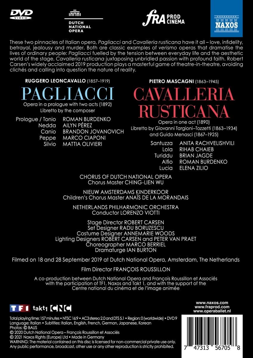 Lorenzo Viotti 레온카발로: 오페라 '팔리아치' / 마스카니: 오페라 '카발레리아 루스티카나' (Leoncavallo: Pagliacci / Mascagni: Cavalleria Rusticana) 